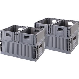 Rosenstein & Söhne Plastic Boxes: Set of 6 Plastic Storage Boxes, Stackable, Two Sizes (Folding Boxes, Storage Basket)