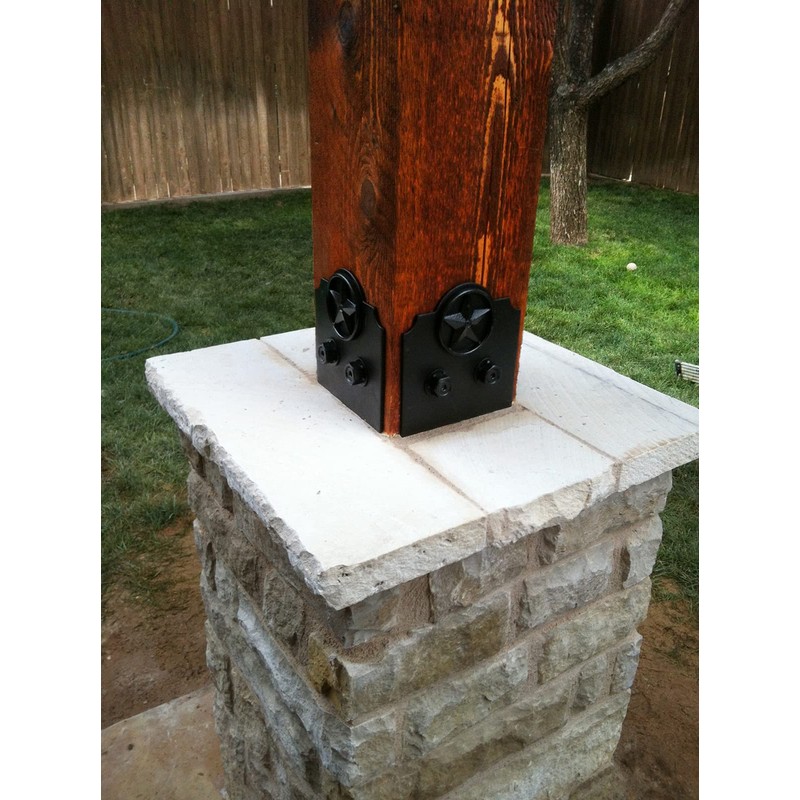 Ozco Laredo Sunset 8x8 Post Base Kit, Includes Decorative Plates,