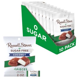 RUSSELL STOVER Sugar Free Coconut in Chocolate Candy, 2 oz. bag (Pack of 10)