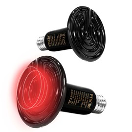 PTSCBS 100W Reptile Heat Lamp(2 Packs)-Ceramic Heat Emitter for Reptiles Amphibian Pet Brooders Chicken Incubation, and Terrariums Turtle Lizard Bearded Dragon Snake E26
