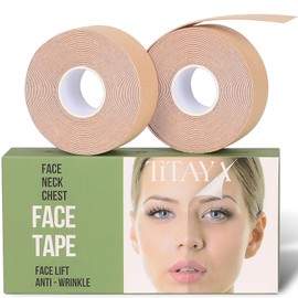 Titaya Face Tape for Wrinkles Overnight, Wrinkle Tape for Face, Myofascial Lift Tape Anti Wrinkle Tape - Kinesiology Tape for Wrinkles (2 Rolls Skin)