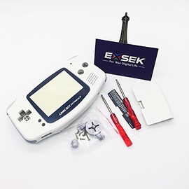 EXSEK Limited White Edition GBA Housing Shell Replacement Pack Compatible with Gameboy Advance (White)