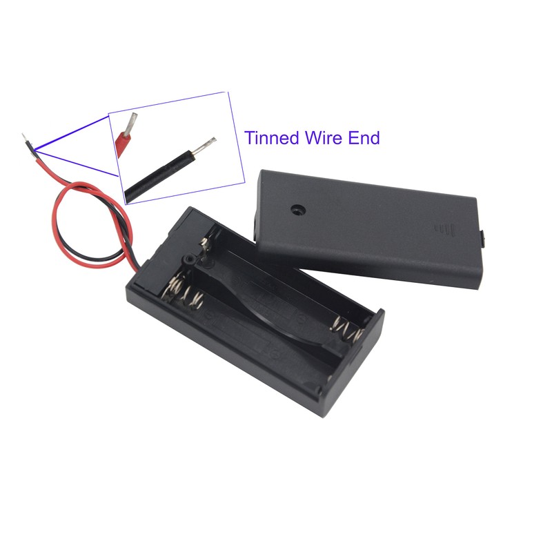 LAMPVPATH 3Pcs 2 AA Battery Holder with Switch, 2x 1.5V