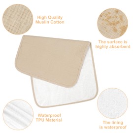 Accmor Portable Diaper Changing Pad, Muslin Cotton Foldable Baby Changing Mat for Travel, Baby Essentials Shower Registry Gifts