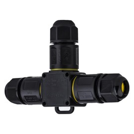 IP68 Junction Box Waterproof 3 Way 3 Pin Electrical Cable Protector Box Connector External Sleeve Coupler Outdoor External Cord Boxes M20 for 4-8mm Wire Range