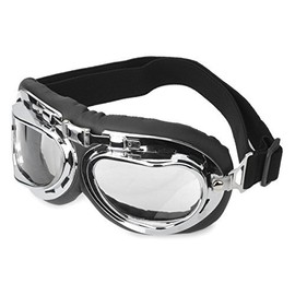 Sentaku Transparent PC Lens Safety Motorcycle Goggles Folding Motorcycle Goggles (Silver)