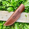 9" long custom handmade leather sheath fits up to 5"—6"