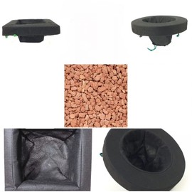 Round & Square 10" Water Garden Pond Floating Pond Planters with Substrate, 2 Floating Aquatic Water Garden Pond Plant Baskets & Gravel Aquaponics