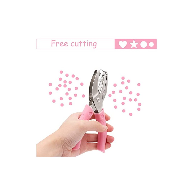 Perforadora de papel de 3 mm con agarre rosa para
