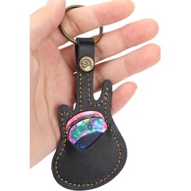 Honiwu Pick Case, Guitar Pick Case, PU, Guitar Pick Bag, Holder, Ultra Lightweight, Electric Guitar Pick, Key Chain, Gifts, Silent Pick, Braun