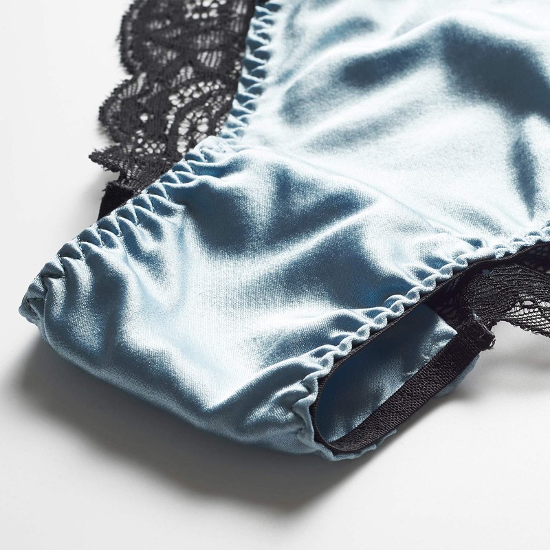SilRiver Bragas de satén de seda para mujer, ropa interior