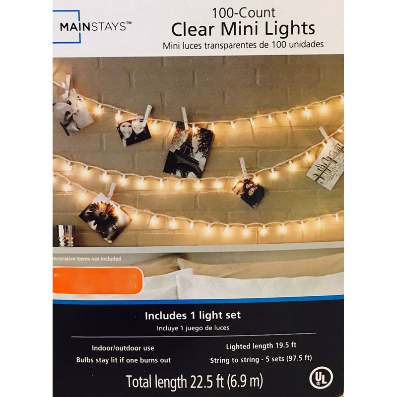 Mainstays 100 Ct Clear mini lights