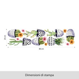 UVCD0055 Wall Sticker Succulent Flowers Cactus Wall Decoration Living Room Kitchen Bedroom Entrance