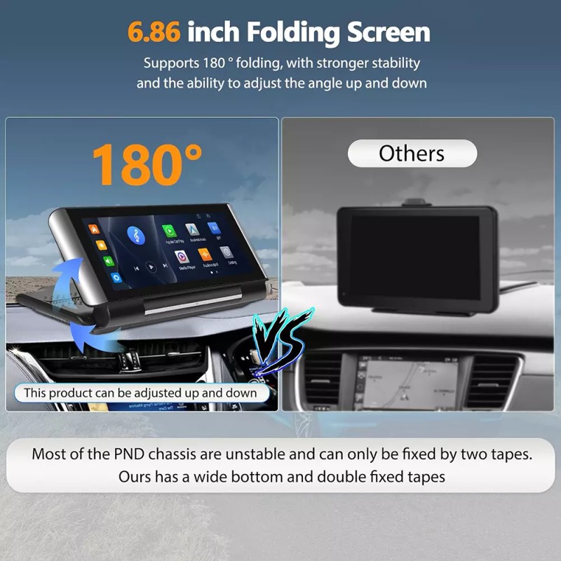 YuanTing Portable car Stereo Radio Carplay Android Auto GPS Media