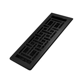 Decor Grates AJH412-BLK Oriental Floor Index 4 x 12 Inches Textured Black