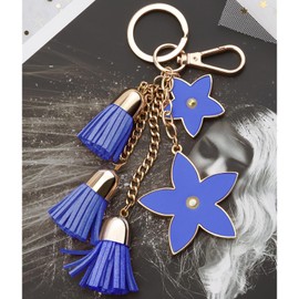 F.ZH Key Holder, Star Pattern, Bag Charm, Bag, Star Accessory, Tassel, Star Charm, Cute, Decorative, Present, blue