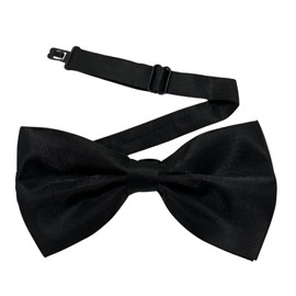 MDSTYLE Bow Ties for Men Pre-Tied Adjustable - Classic Men's Bow Tie - Tuxedo Wedding Formal Bowtie Solid Color Bowties (Black)
