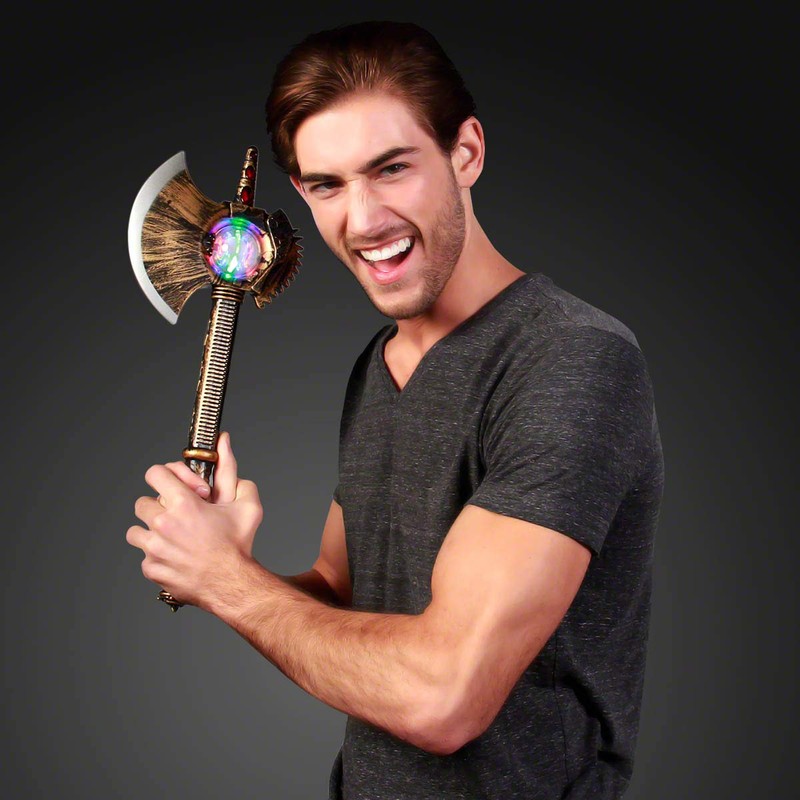 Light Up Medieval Axe Toy with Spinning LED Lights &
