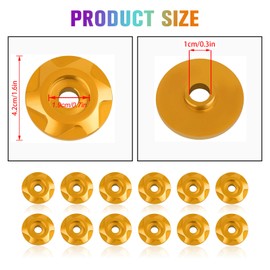 KKZOL 12 Pcs Fairing Washers Colored Side Panel Dress Up Cover Verge Garnish Washers Replacement for Honda Grom MSX125 2022 2023 2024 (Yellow)