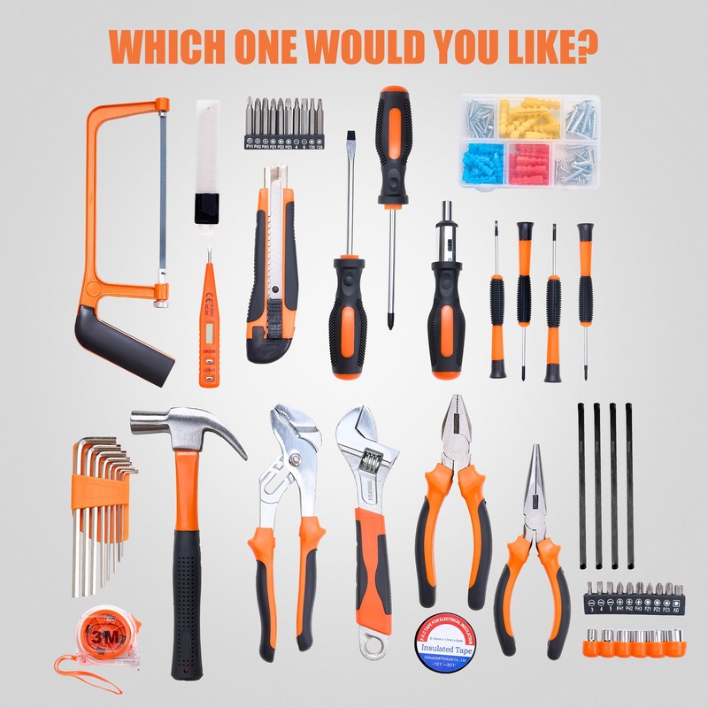 160-Piece Tool Set, General Household Hand Tool Kit, Auto Repair