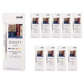 Mitsubishi Pencil Mechanical Pencil Lead, EMOTT, Emotto Pencil, 0.9, 4 Colors, No.3, Nostalgic Color, 10 Pieces, Hako ULE09MIX.NO3