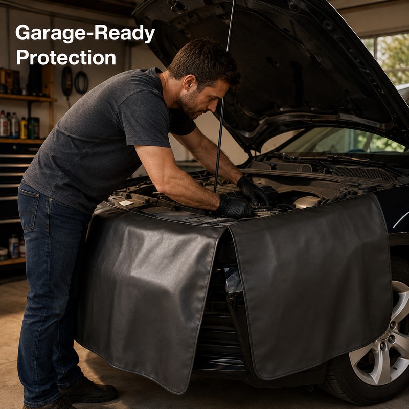 Universal Magnetic Car Fender Cover – Foldable Protective Work Mat