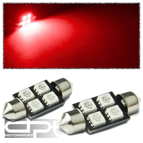 DPT Motorsports X2 11X36MM 4 SMD 5050/5055 BRIGHT RED LED