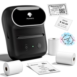 Phomemo M108 Bluetooth Etikettendrucker Thermo Etikettiergerät Etikettendrucker Selbstklebend mit 3 Etikettenrollen,Tragbarer Labeldrucker für Barcode,Einzelhandel,Büro