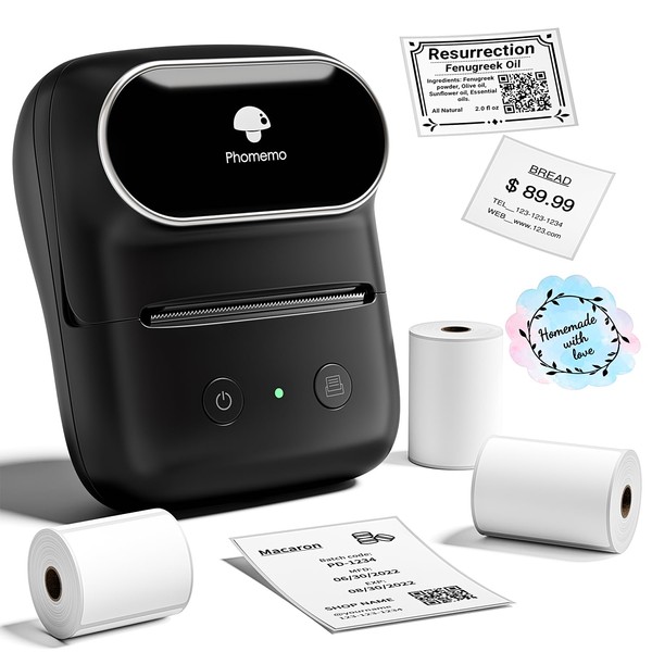 Phomemo M108 Bluetooth Etikettendrucker Thermo Etikettiergerät Etikettendrucker Selbstklebend mit 3