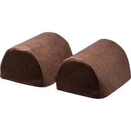 Classic Home Store Chenille Pair of Standard Round Arm Caps Plain Soft Touch Sofa Furniture Cover Antimacassar (Brown)