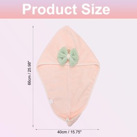 VOCOSTE 2pcs Hair Drying Towels, Hair Towel Wrap for Women, Absorbent Hair Turban Towel, Bow Hair Drying Cap for Curly Straight Short Hair, Pink Blue