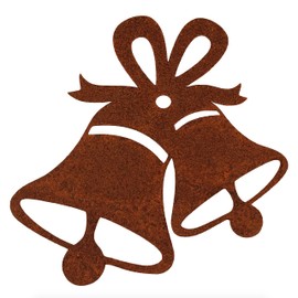 Deko Kind - Rusty Bells - 12 x 12 cm - Premium Patina Quality - Rust Garden Stake - Metal Bell - Window Decoration - Rust Decoration - Bell Decoration - Advent Decoration - Rust Bells - Winter