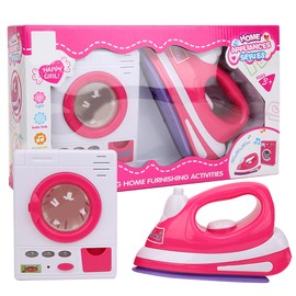 Simulation Electric Iron Washing Machine Household Appliance Educational Toys Play House ToyPink