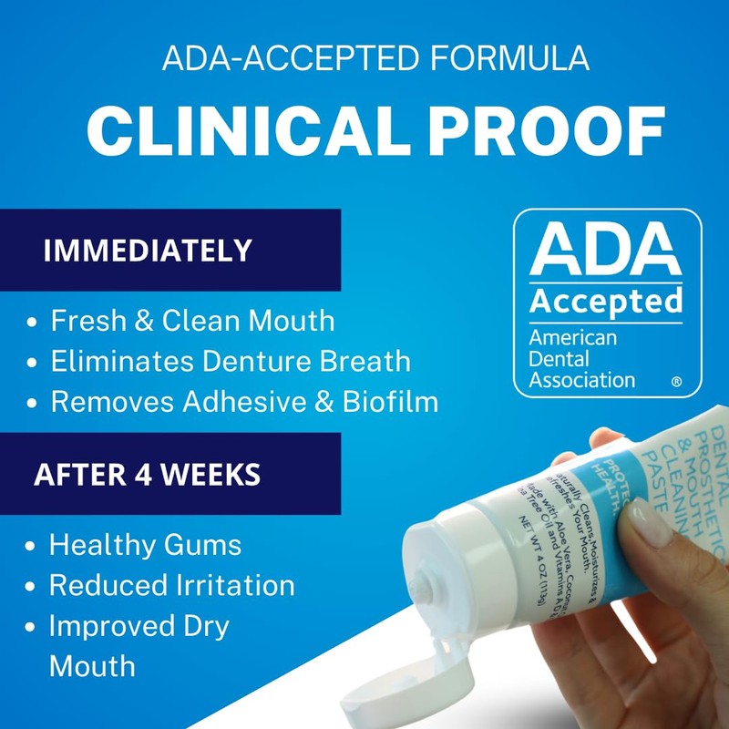 Dr. B Dental Solutions Cleanadent Denture and Gum Toothpaste, ADA