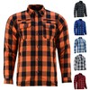 Daniel Smart Men's Motorcycle Shirt Plaid Biker Flannel Jacket Removable