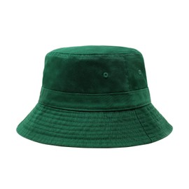 Hot Summer Bucket Hat - Trendy Cotton Sun Hat for Beach, Golf, Fishing - Fun Outdoor Vacation Boonie for Men and Women (Hunter Green)