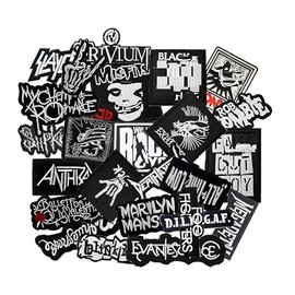 HARINI Morale Patch, 25 Pcs/Lot Embroidered Patches Ghost Horror Skull Punk Biker Assorted Styles for Backpacks Clothes Patches Rock Iron On Badge Stickers Applique Stripe (B)