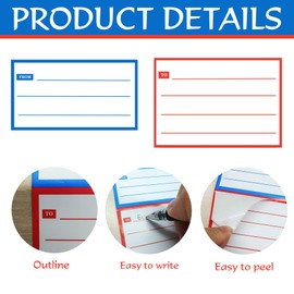 to from Return Address Mailing Labels 160pcs Blank Mail Shipping Permanent Adhesive Postage Guaranteed Stickers 4.5x3.5 Inch Handwriting to/from Gift Tags for School,Home&Office,Red Blue