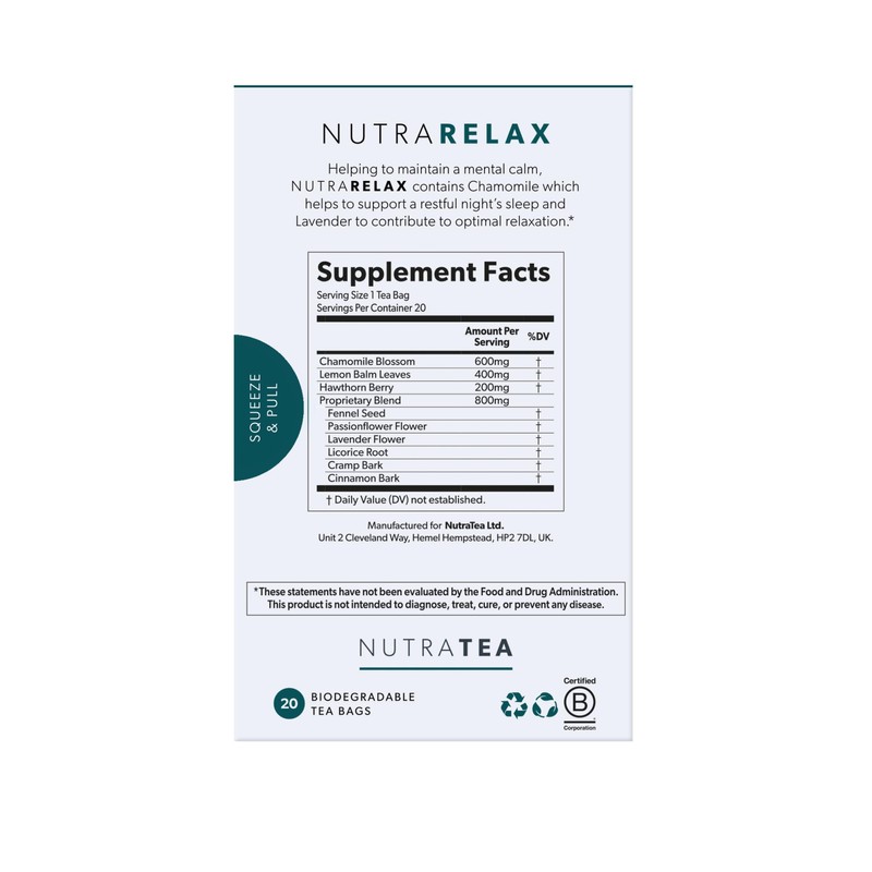 NUTRARELAX - Sleep and Calming Tea – Helps with Relaxation