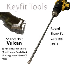 Keyfit Tools MarkerBit Vulcan Driveway Markers Snow Plow Stakes Reflectors Drill Power 12" M42 Cobalt Steel Extreme Grade Tungsten Dura Carbide Trident Chisel Tip Installation Bit ~Extreme Grade