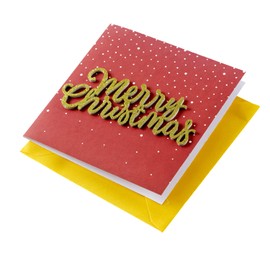 Perleberg Classic Christmas card with envelope, high-quality Christmas postcard with Merry Christmas lettering, Christmas card for beautiful Christmas greetings, greeting card, top quality