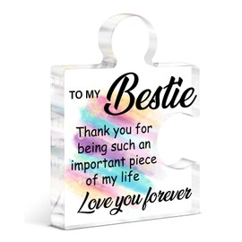 Bestie Birthday Gifts for Women, Friendship Long Distance Gifts for Best Friend Female Soul Sister, Bestie Acrylic Puzzle Piece Gift for Christmas Thanksgiving