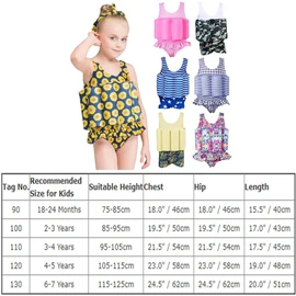 FYMNSI - Bañador flotador para niños con flotabilidad ajustable para niños y niñas, Azul (Cuadros Rayas), 18-24 Meses