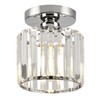 ZYDTRIP Small Crystal Ceiling Light, Silver Crystal Chandelier Modern LED