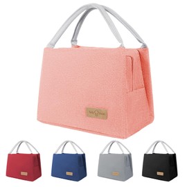 OTHIO Insulated Lunch Bag for Women Men Kids, Small Lunch Tote Cooler Bag Portable, Adult Lunch Box Containers Bag for Work School Office Picnic Snack Bag (Pink)