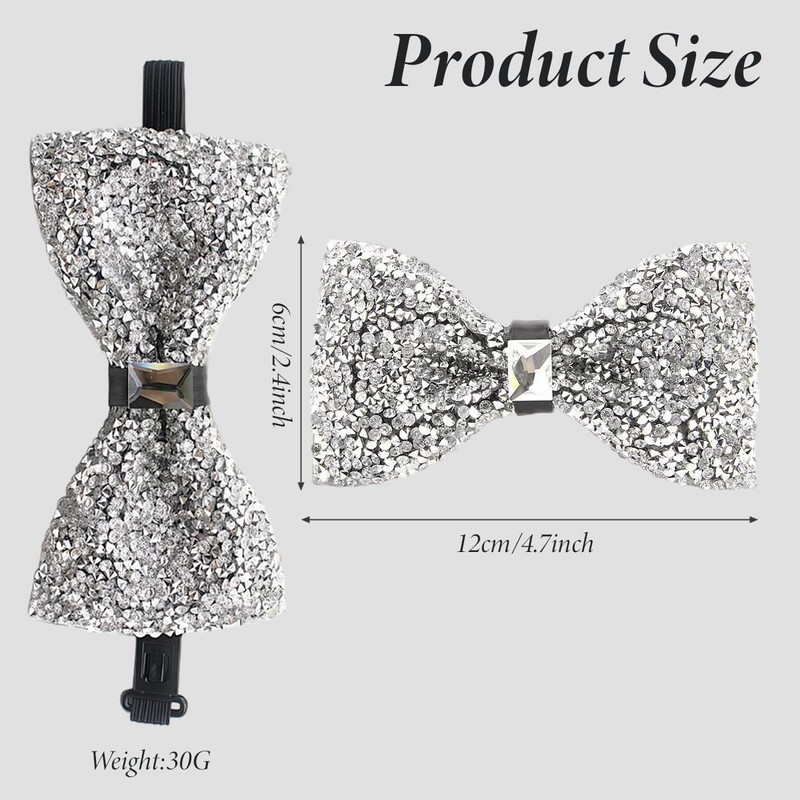 ASTRQLE Rhinestone Bow Ties for Men Pre Tied Sequin Bow