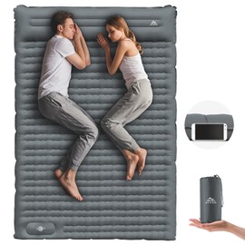 ACVOD Double Sleeping Pad, Self Inflating 4.7'' Extra Thick for 2 Person Built-in Pump, Portable Camping Mattress Sleeping Mat for Backpacking Hiking Tent Travel