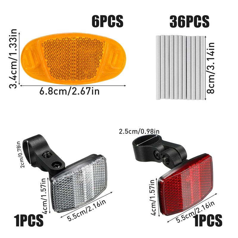 Xmart Bicycle Reflectors Suit 6 Pieces Reflectors Bicycle + 1