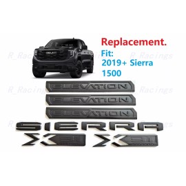 GMC 6PCS Matte black Door Rear Elevation Sierra Bed X31 Emblem 2019-2025 Sierra 1500
