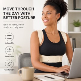 Adjustable Posture Corrector Back Brace for Upper Back Support – Breathable Shoulder & Neck Alignment for Home, Office & Daily Wear